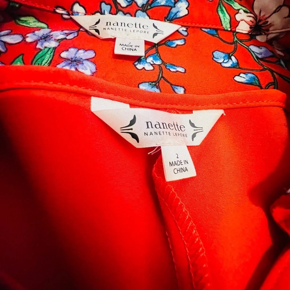 Nanette Lepore Red Floral dress - Picture 3 of 12